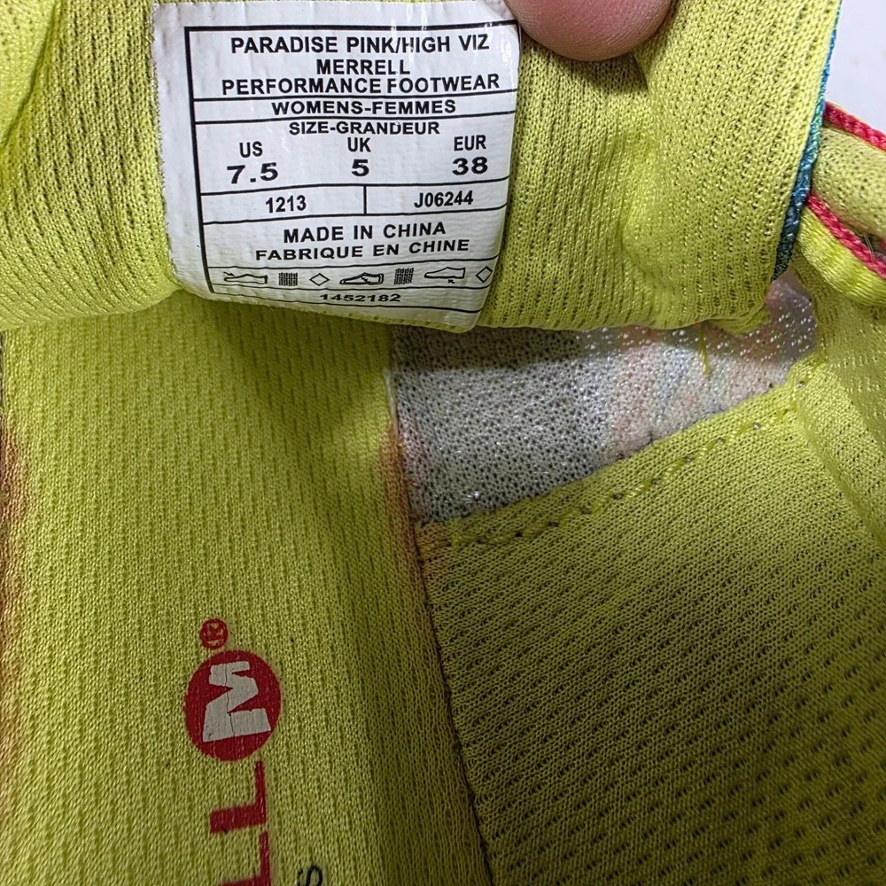 Merrell Vapor Glove 2 Barefoot Running Shoes Pink High Viz J06244 Womens 7.5